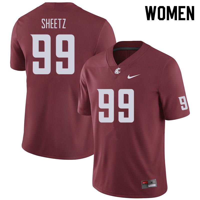 Women #99 Nicholas Sheetz Washington State Cougars Football Jerseys Sale-Crimson